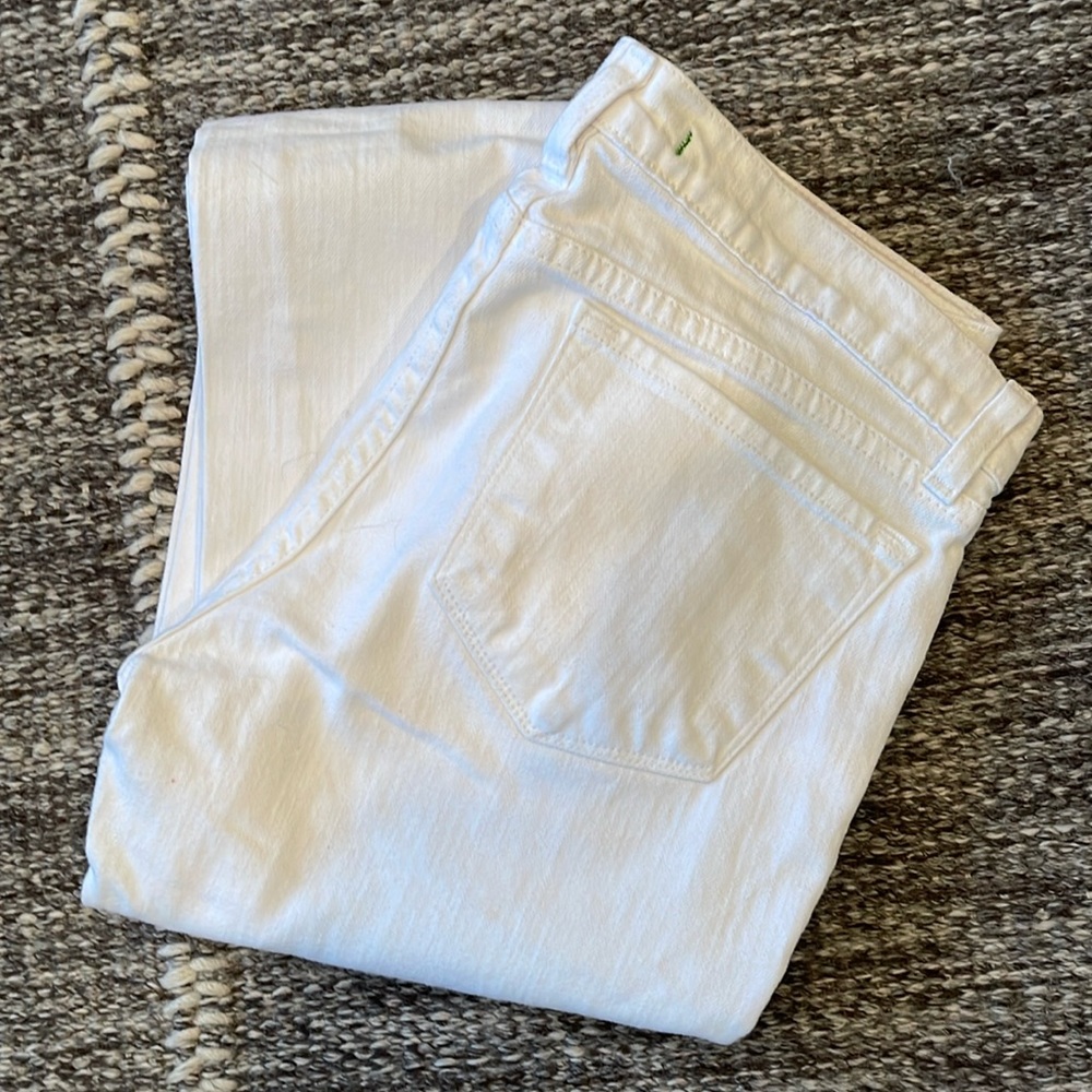 J Brand white denim jeans, sz 29, straight pencil leg